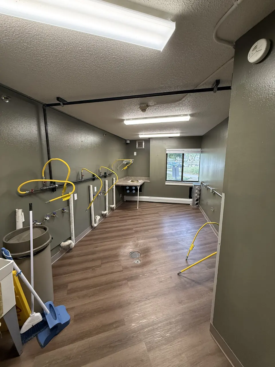 Apartment building laundry room freshly painted